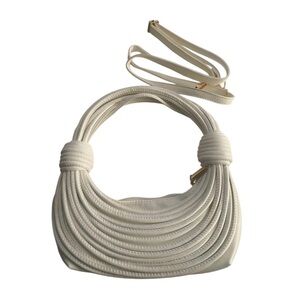 Women’s Knot Leather White Bag with Strap New